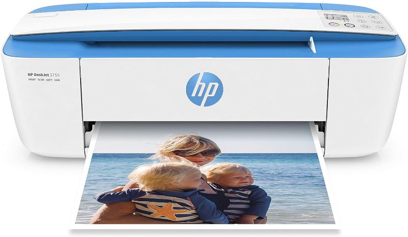 Photo 1 of HP DeskJet 3755 All-in-One Wireless Printer - Instant Ink Ready, Mobile Printing, Best Printer for Home and Office, Scanner, Copy, Fax, Inkjet with Built-in Wifi, J9V90A - Blue Accent (Renewed)
