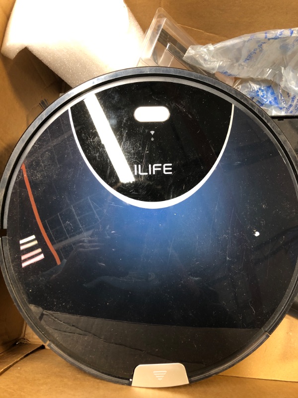 Photo 2 of ILIFE V80 Max Robot Vacuum Cleaner, Wi-Fi Connected, 2000Pa Max Suction, Works with Alexa, 750ml Dustbin, Tangle-Free Suction Port, Self-Charging, Ideal for Hard Floor, Pet Hair and Low Pile Carpet
