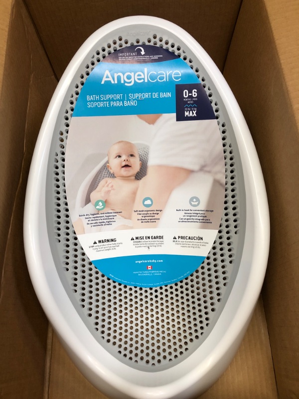 Photo 2 of Angelcare Baby Bath Support (Grey) | Ideal for Babies Less than 6 Months Old Grey 1 Count (Pack of 1)