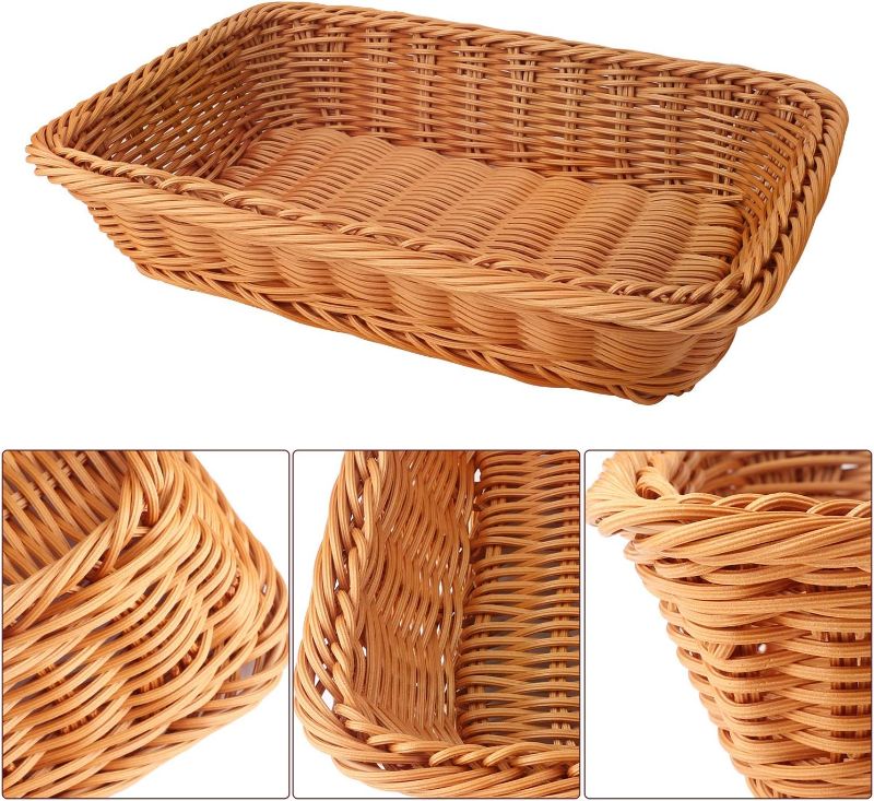 Photo 1 of  Bread Basket, 11.8"x 7.9"x 2.4" Tabletop Food Serving Basket Tray