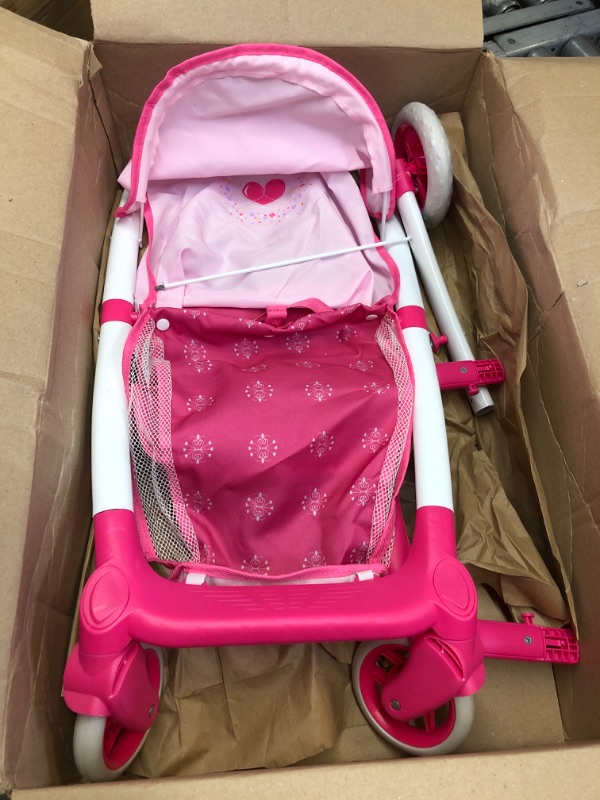 Photo 2 of Baby Doll Collection Anivia Doll Stroller Heart Design Gifts for Toddlers and Girls Foldable Doll Stroller (DA208 Pink)…
