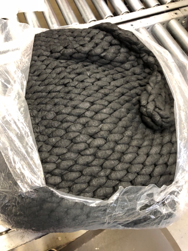 Photo 1 of YnM Chunky Throw Blanket, Medium-Weight, Hand Knitted, Skin Friendly, Ventilated and Breathable, Machine Washable, Home Décor Piece for Couch, Sofa and Bed (Black, 60x80 Inch) 60 x 80 Inch Black