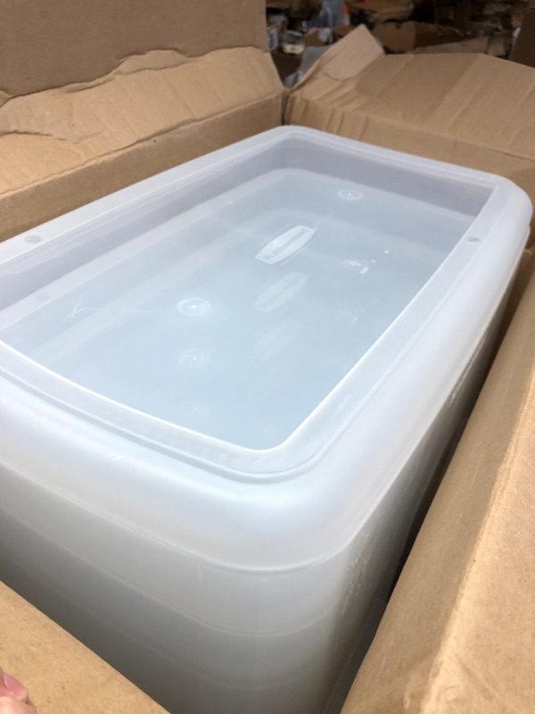 Photo 2 of  66 Qt. Storage Bin, Clear Set of 4