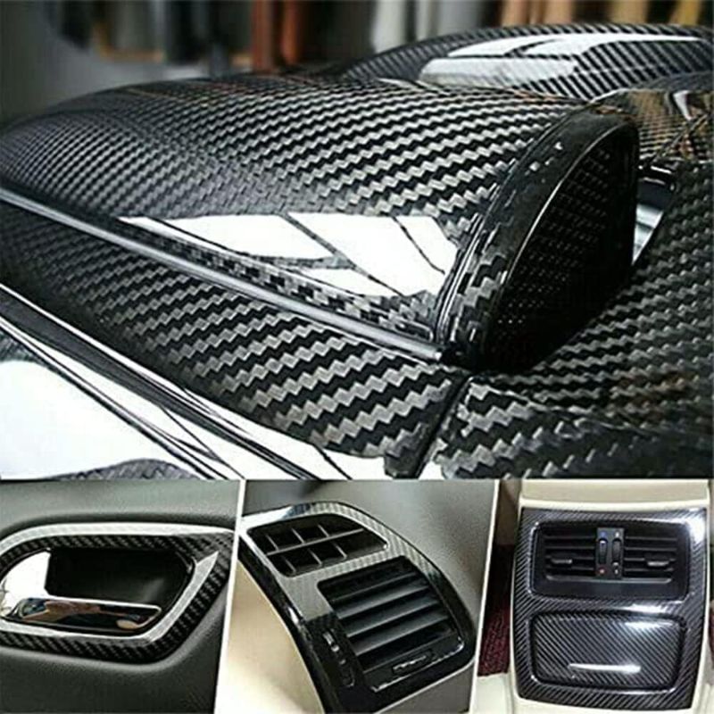 Photo 1 of Auto Accessories 5D Glossy Carbon Fiber Wrap Vinyl Film Car Interior Wrap Stickers, Car DIY Interior Exterior 