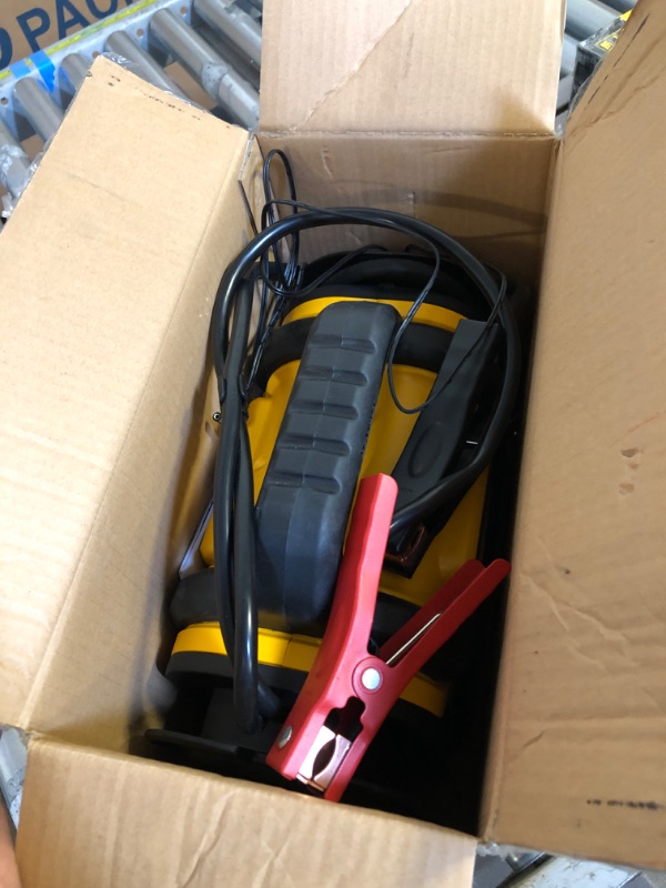 Photo 2 of DEWALT DXAEPS14 1600 Peak Battery Amp 12V Automotive Jump Starter/Power Station with 500 Watt AC Power Inverter, 120 PSI Digital Compressor, and USB Power , Yellow