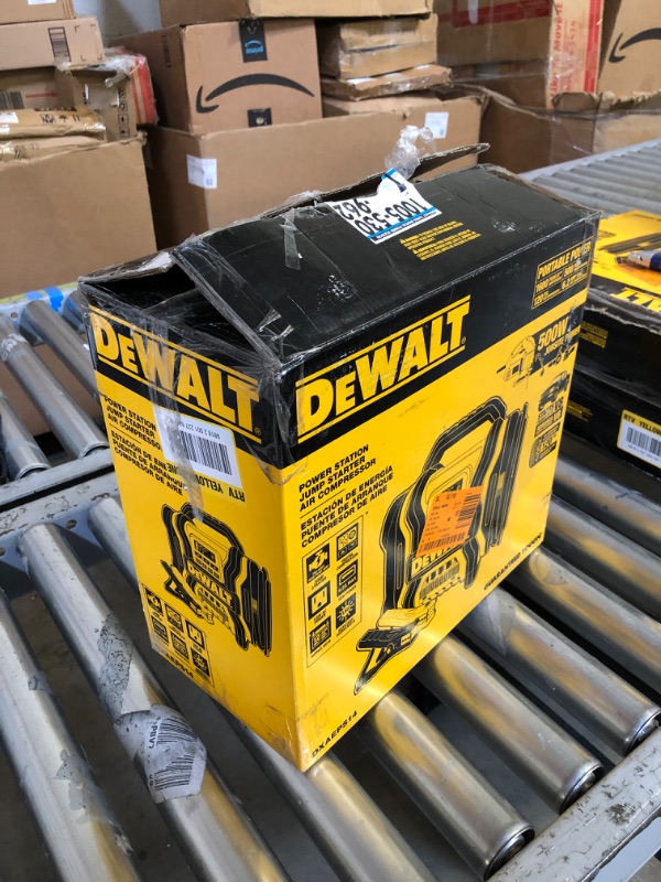 Photo 3 of DEWALT DXAEPS14 1600 Peak Battery Amp 12V Automotive Jump Starter/Power Station with 500 Watt AC Power Inverter, 120 PSI Digital Compressor, and USB Power , Yellow