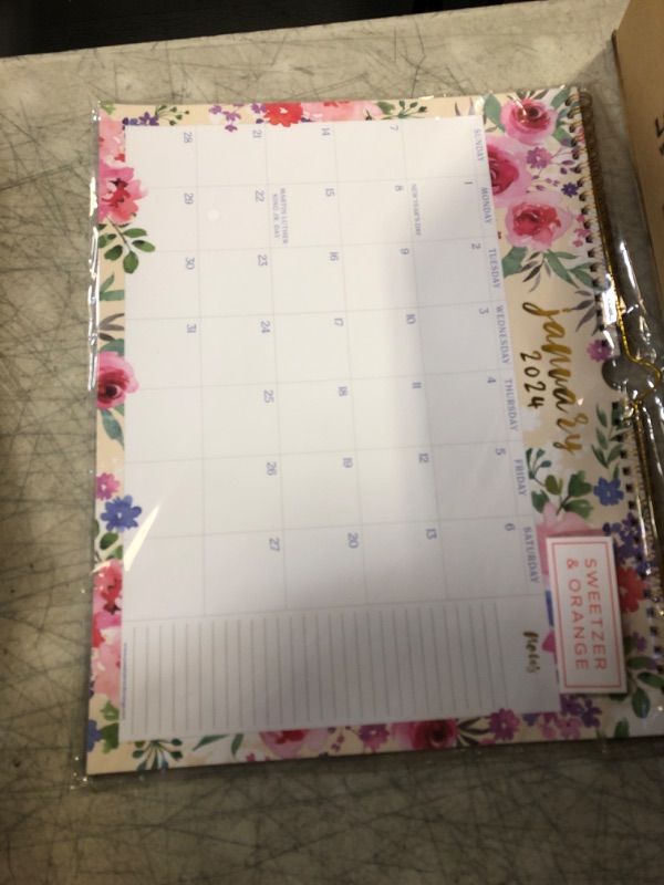 Photo 1 of S&O Watercolor Floral Wall Calendar from January 2024-June 2025 - Tear-Off Monthly Calendar - 18 Month Academic Wall Calendar - Hanging Calendar to Track for Anniversaries & Appointments