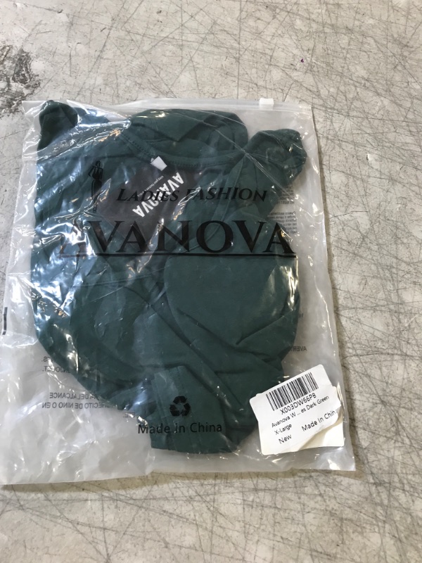 Photo 2 of Avanova Women Sexy Square Neck Crop Top Long Sleeve Going Out Basic Shirt Dark Green X-Large