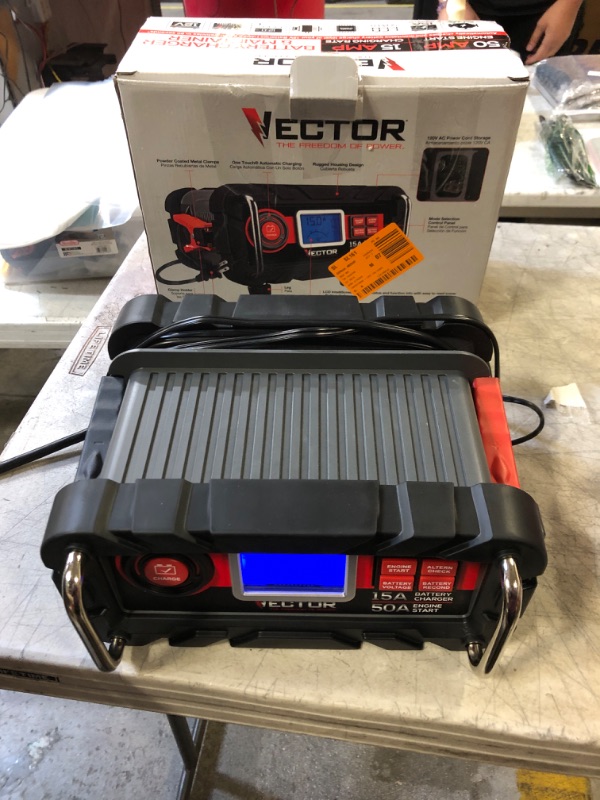 Photo 2 of Vector 15 Amp Automatic 12V Battery Charger with 50 Amp Engine Start and Alternator Check