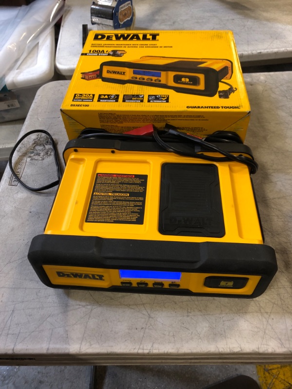 Photo 2 of DEWALT DXAEC100 DXAEC100 Professional 30-Amp Battery Charger and 3-Amp Maintainer with 100-Amp Engine Start, Yellow