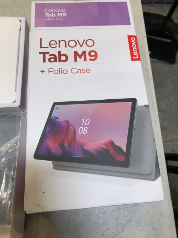 Photo 3 of Lenovo Tab M9-2023 - Tablet - Long Battery Life - 9" HD - Front 2MP & Rear 8MP Camera - 3GB Memory - 32GB Storage - Android 12 or Later - Folio Case Included,Gray