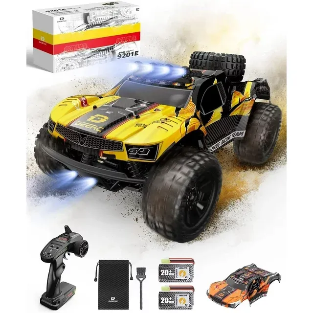 Photo 1 of DEERC 1:10 Large Scale RC Car 4WD 50KM/H High Speed Remote Control Car with Lights for Kids Adults,Off-Road Monster Crawler Truck Toy for Boys with 2 Batteries
