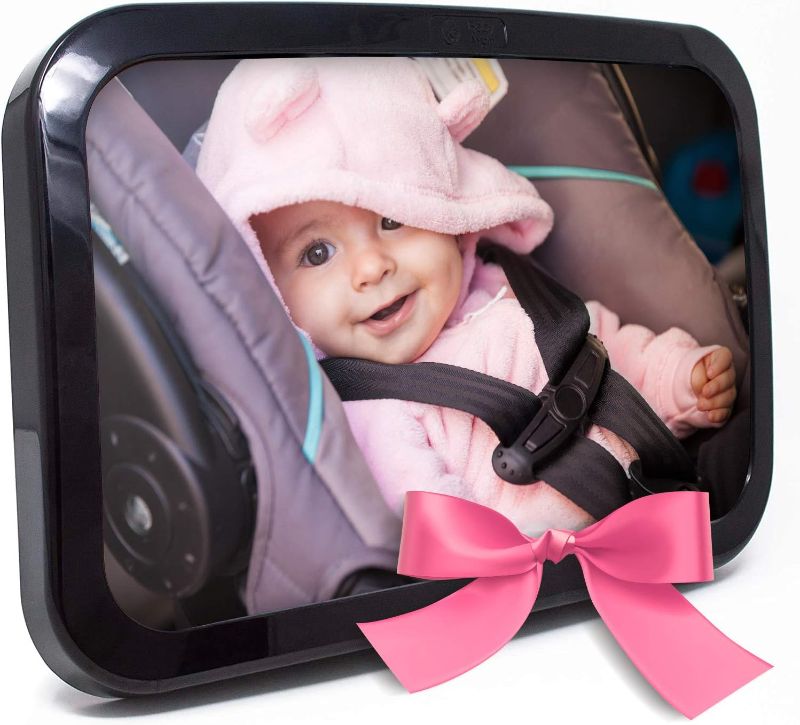 Photo 1 of Baby & Mom Rear View Baby Car Seat Mirror - Wide Convex Shatterproof Glass - Fully Assembled - Car Mirriors Baby - car sear mirror - baby girl mirror car - back mirror baby car seat
