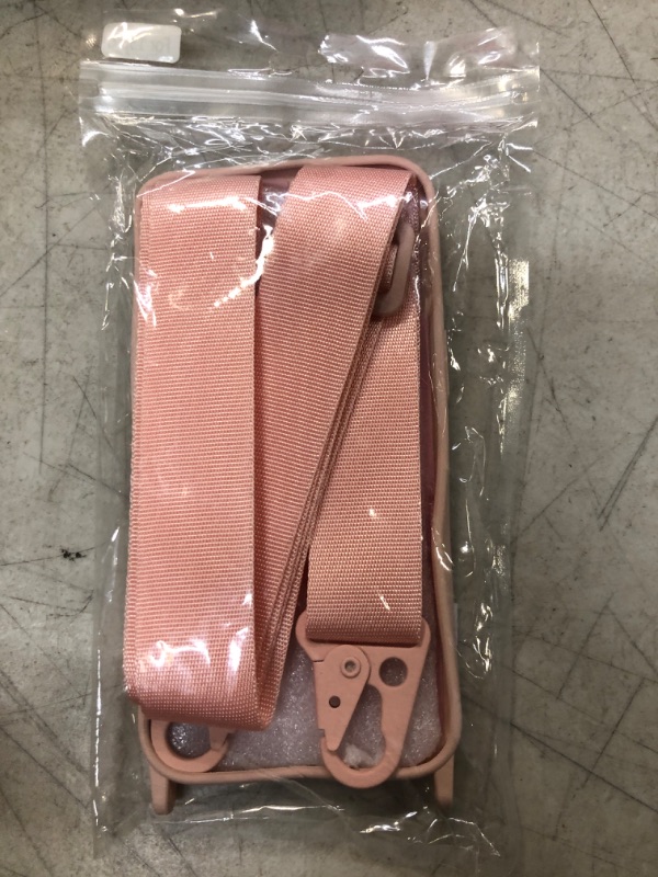 Photo 1 of iPhone 13 Mini, 13 Pro and 13 Pro Max - Silicone Phone Case with Lanyard (Pink, iPhone 13 pro)
