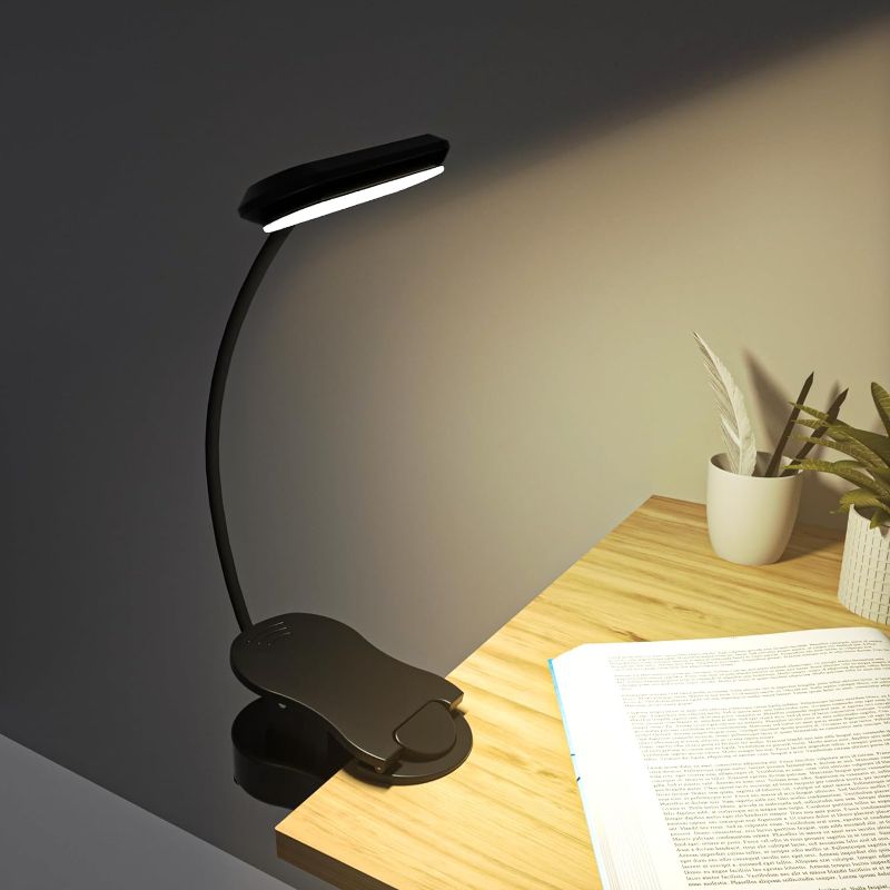 Photo 1 of Book Lights for Reading at Night, 9 LED Eye Caring 3 Color Light & Dimming and Rechargeable Book Light, Memory Function and Touch Control, 45Hrs Runtime, Reading Lights for Books in Bed
