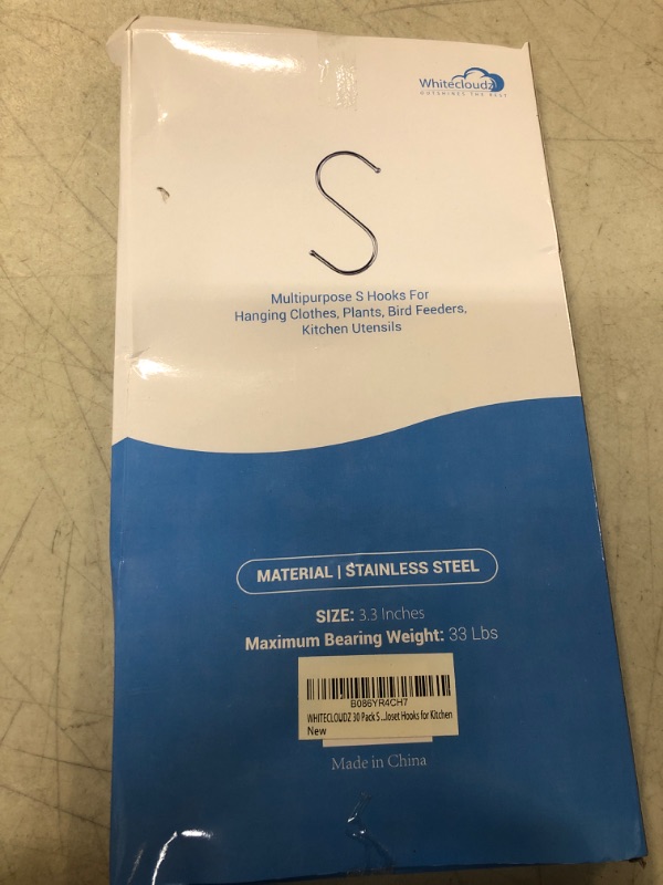 Photo 2 of 30 Pack S Hooks for Hanging Plants, S Hooks for Hanging Clothes, Stainless Steel S Hooks Heavy Duty, Durable S Shaped Hooks for Kitchen, Large S Hooks for Hanging Heavy Duty, Closet Hooks 3.3 Inch Silver 30 Pack