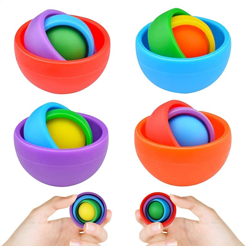 Photo 1 of 4 Pack Fidget Toy Adults,BOZILY Mini Funny Fidget for Kids & Adults Anxiety Stress Relief Finger Gyro Toys ADHD Autism Hand Fidget Spinners
