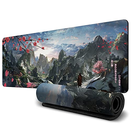 Photo 1 of Large Japanese Mouse Pad (31.5x11.8inch), HD Printing Style Desk Mat, Mouse and Keyboard Pad Extended, Water Proof Fabric Surface Mouse Pads for Desk,
