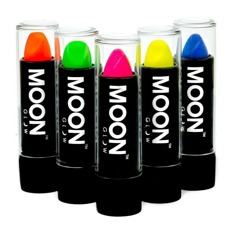 Photo 2 of Blacklight Neon UV Lipstick 0.16oz Intense Set of 5 colors – Glows brightly under Blacklights/UV Lighting!