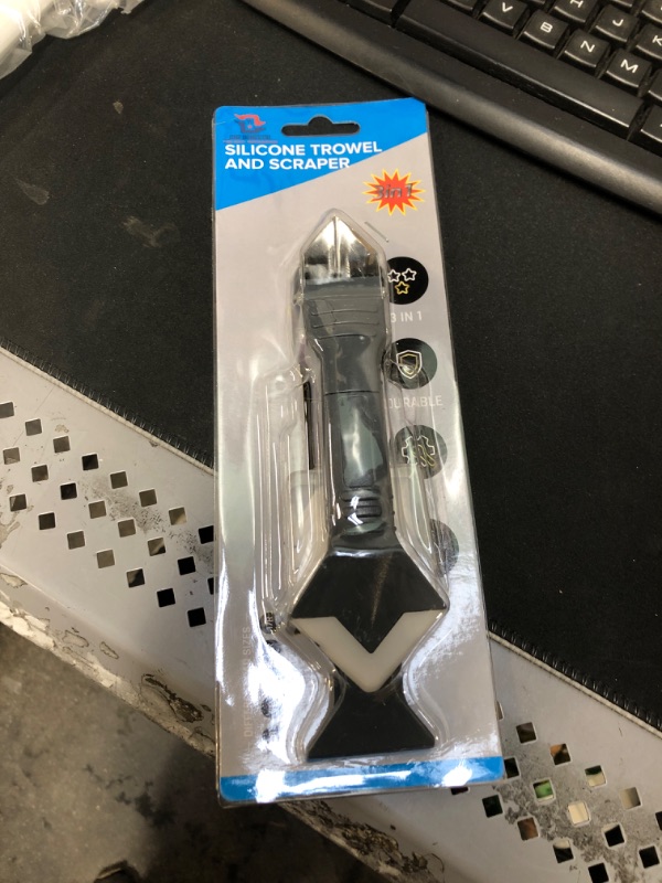 Photo 1 of 3 in 1 Silicone Caulking Tools?stainless steelhead?, Sealant Finishing Tool Grout Scraper, Reuse and Replace 5 Silicone Pads, Great Tools for Kitchen Bathroom Window, Sink Joint

