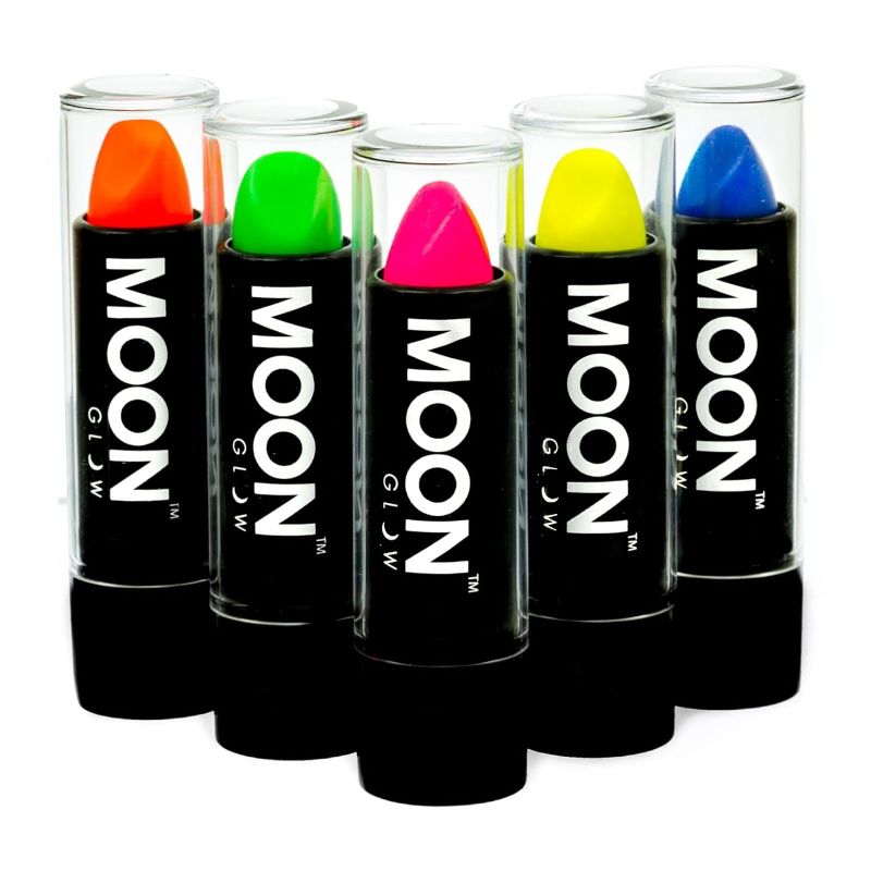 Photo 1 of Blacklight Neon UV Lipstick 0.16oz Intense Set of 5 colors – Glows brightly under Blacklights/UV Lighting!
