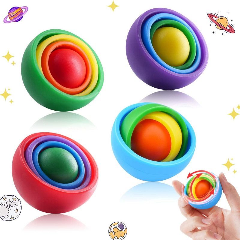 Photo 1 of 4PCS New Fidget Toys for Kids Teens Adults Fidget Gyro Toys Hand Fidget Spinner Gyro fidget gyroscope toys Relief Sensory Toys for Boys Exercise Finger Flexibility Gift Ideas for Girls Men ADHD Autism
