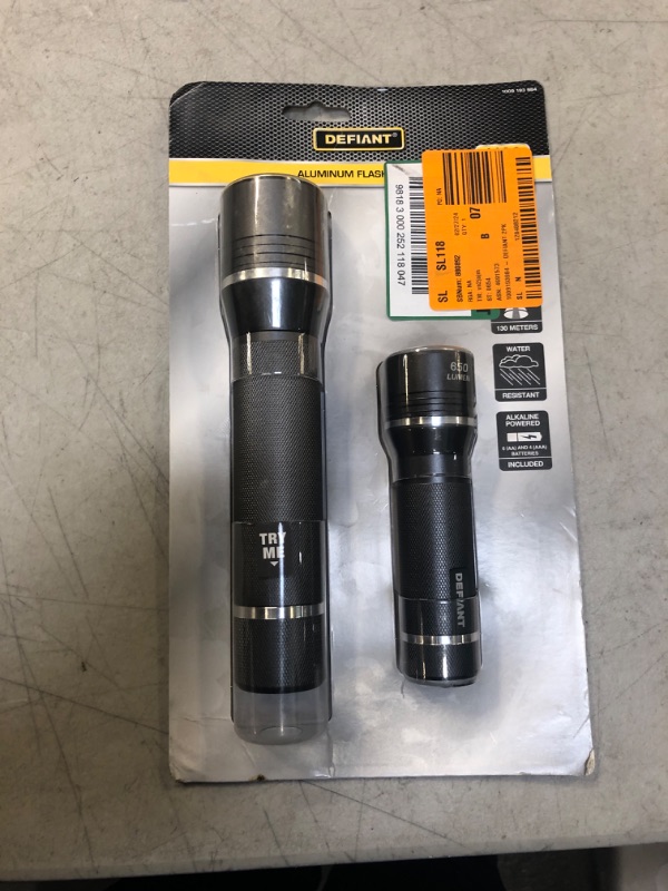 Photo 2 of 1100 Lumens and 650 Lumens Alkaline Battery LED Slide-to-Focusing Powered Aluminum Flashlight (2-Pack)
