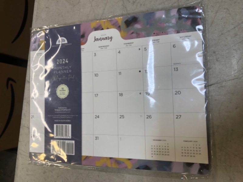 Photo 1 of 2023-2024 Magnetic Refrigerator Calendar Wall Calendar Pad by Bright Day, 18 Month 8 X 10 Inch, July 2023-December 2024, Abstract Art
