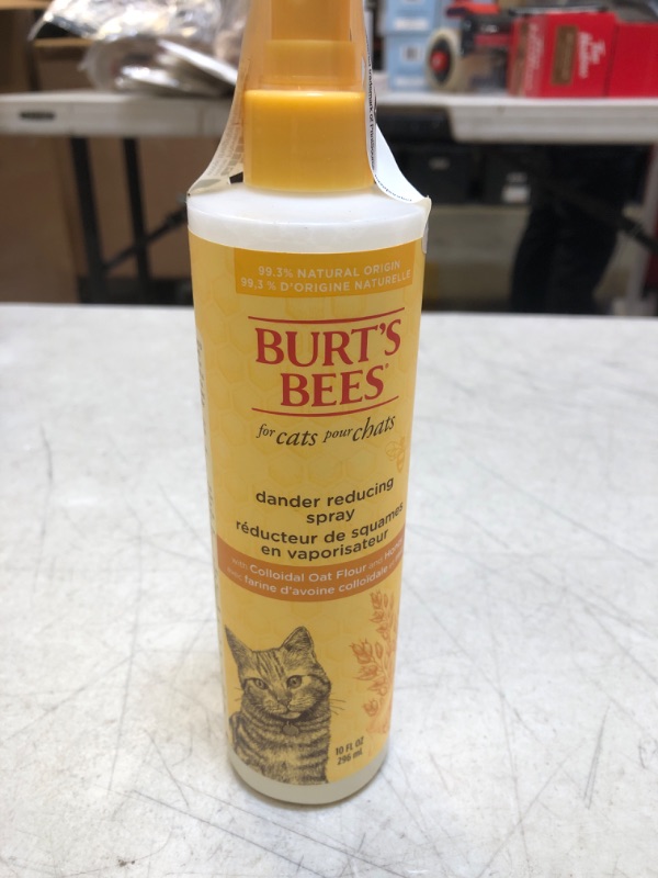 Photo 2 of Burt's Bees for Pets Cat Natural Dander Reducing Spray with Soothing Colloidal Oat Flour & Aloe Vera | Cruelty Free, Sulfate & Paraben Free, pH Balanced for Cats - Made in USA, 10 oz Bottle 10 Fl Oz (Pack of 1)