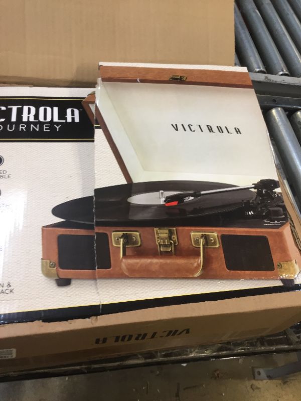 Photo 3 of Victrola Vintage 3-Speed Bluetooth Portable Suitcase Record Player & Vintage 3-Speed Bluetooth Portable Suitcase Record Player with Built-in Speakers | Upgraded Turntable Audio Sound