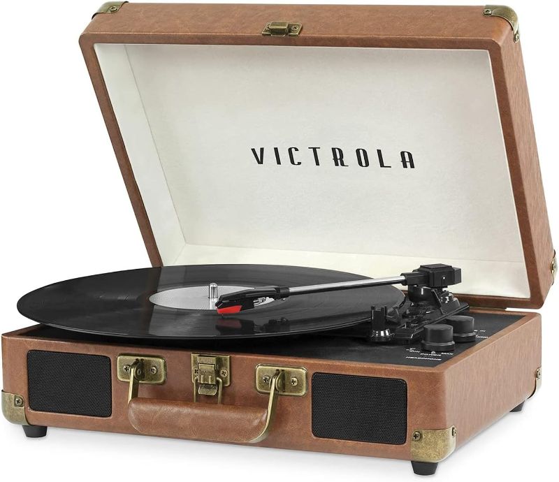 Photo 1 of Victrola Vintage 3-Speed Bluetooth Portable Suitcase Record Player & Vintage 3-Speed Bluetooth Portable Suitcase Record Player with Built-in Speakers | Upgraded Turntable Audio Sound