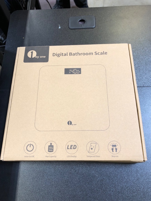 Photo 3 of 1 BY ONE Digital Body Weight Scale, Bathroom Weighing Scale for People with Large LED Display, 400 lbs,Tape Measure and Batteries Included
