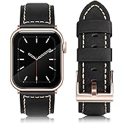 Photo 1 of MONDISOLT Retro Leather Bands Compatible with Apple Watch Band 38mm 40mm 41mm 42mm 44mm 45mm 49mm, Replacement Loop Vintage Sports iWatch Strap for Series Ultra 8 7 6 5 SE 4 3 2 1 for Women Men