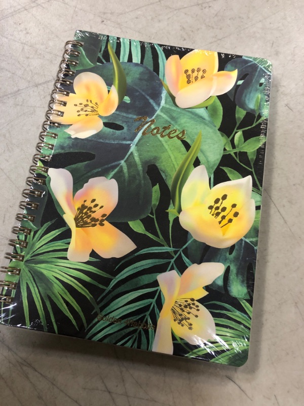 Photo 2 of Jasmine Notebook with Pockets - Pretty Spiral Bound Journal Notebook for Women - Stylish & Cute Notebook - 75 Sheets - 8.5”x6 Lined Spiral Journal Notebook - Spiral Journal for Women Jasmine Green