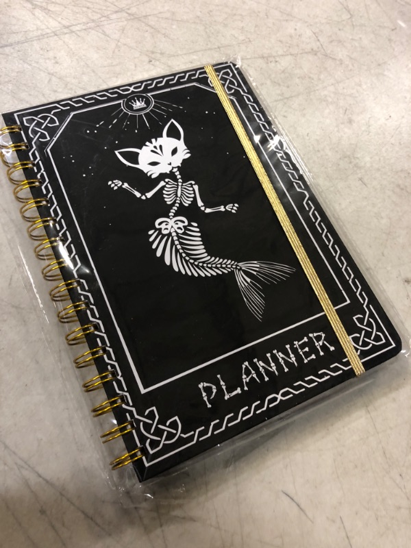 Photo 2 of 2024 Planner, 12-Month Weekly Monthly Planner from JAN.2024 to DEC.2024, 8.4" X 6", Planner Notebook with Spiral Bound, Stickers & Sticky Index Tabs, Fox-Fish Skull Black - 01