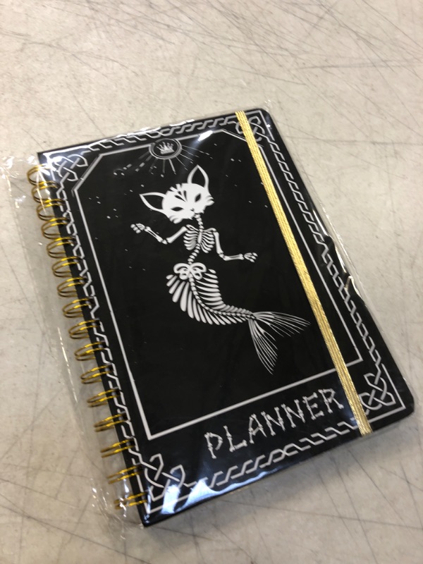 Photo 2 of 2024 Planner, 12-Month Weekly Monthly Planner from JAN.2024 to DEC.2024, 8.4" X 6", Planner Notebook with Spiral Bound, Stickers & Sticky Index Tabs, Fox-Fish Skull Black - 01