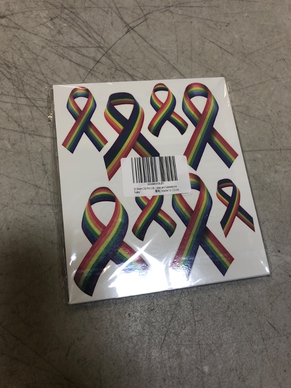 Photo 2 of 20 Sheets 200 Pcs LGBT Gay Temporary Tattoos Stickers Rainbow Ribbon Tattoos LGBT History Month Face Body Tattoos Stickers for LGBT 