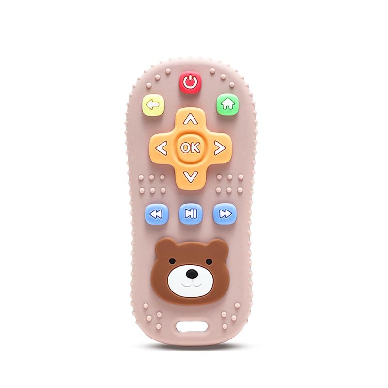 Photo 1 of Colorful Silicone Baby Teething Toys, TV Remote Control Shape Silicone Teethers, Attractive Toy for Babies, BPA Free, Sustainable, Washable, ordorless and Non Toxic (Light Pink)
