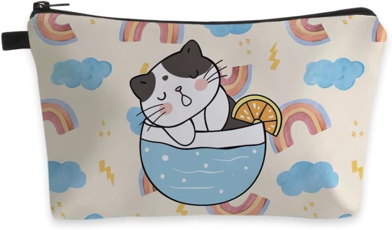 Photo 1 of 2pc Deanfun Small Makeup Case - Cute and Waterproof Cosmetic Bag for Women(Rainbow, Cat, Cup D5-56365)
