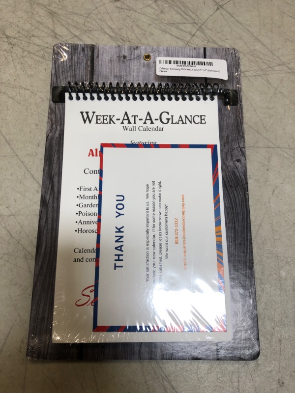 Photo 2 of Calendar Company 2024 Weekly Planning Calendar with Memo Space and Almanac Info - Spiral bound with fold-flat Easel 11" x 7" (Barnwood)