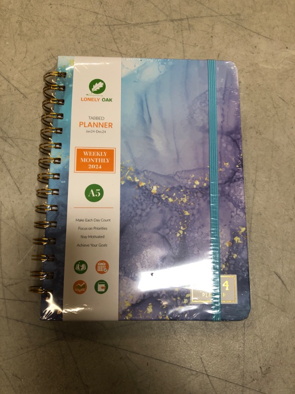 Photo 2 of 2024 Planner Weekly and Monthly, Spiral Daily Planner 2024 Calendars, Cute Agenda Schedule Planners & Organizers with Tabs from Jan to Dec.(Blue Marble) A5 Blue Marble
