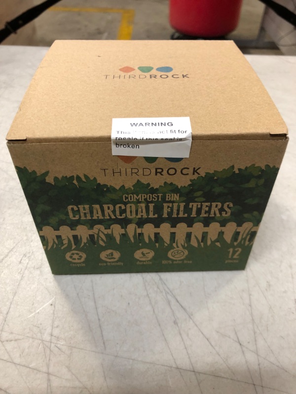 Photo 2 of 3 Years Supply Charcoal Filters for Compost Bucket - 12 Pack - 5.1 inches in Diameter - Designed to Fit 1 Gallon Third Rock Compost Bin - Premium Extra Thick Charcoal Filter for Compost Pail Fit 1.0 Gallon Bin