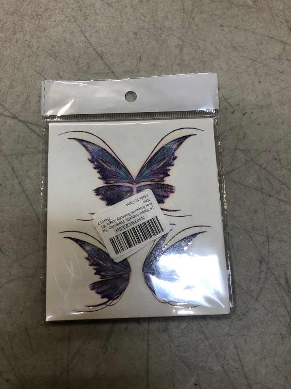 Photo 2 of 14 Sheets Butterfly Temporary Tattoos Exquisite Butterfly Angle Wings Realistic Glitter Butterfly Tattoo Stickers Self Adhesive Butterfly Temporary Tattoos for Women Girls Kids