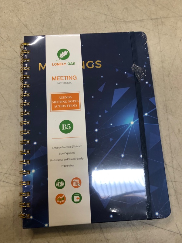 Photo 2 of Meeting Notebook for Work with Action Items, B5 Meeting Agenda Notes, Spiral Project Planner Notebook, Office & Business Meeting Notes Agenda Organizer, 7"x10" (Blue) B5 Blue