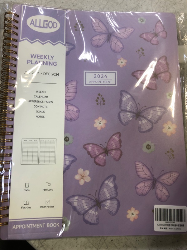 Photo 1 of 2024 Weekly Appointment Book, Appointment Planner Jan 2024 - Dec 2024 Hourly Daily Weekly And Monthly With Tabs, 15 Minute Increments, Flexible Cover, 8.5"X11",