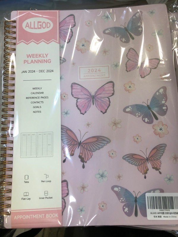 Photo 1 of 2024 Weekly Appointment Book, Appointment Planner Jan 2024 - Dec 2024 Hourly Daily Weekly And Monthly With Tabs, 15 Minute Increments, Flexible Cover, 8.5"X11", 