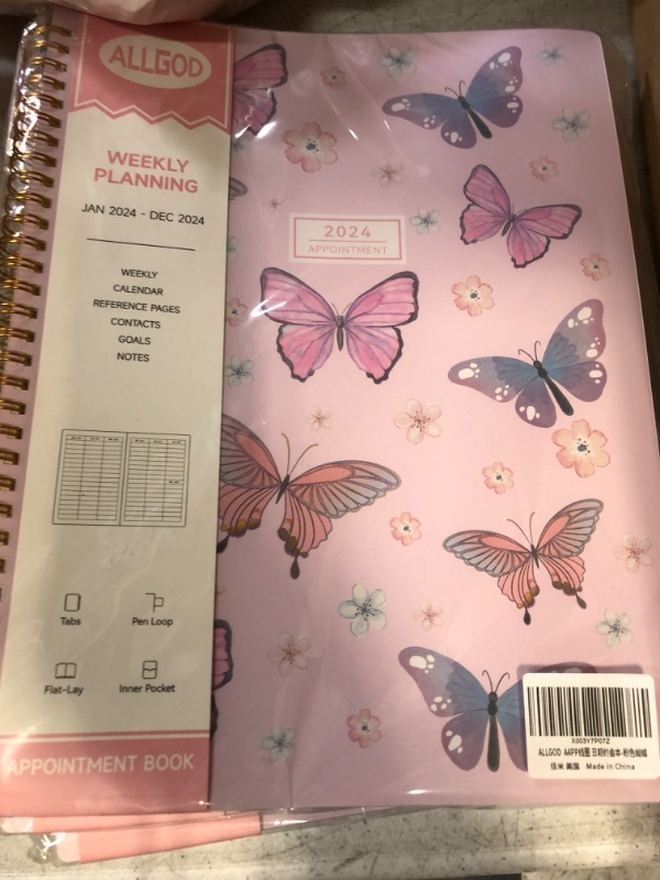 Photo 1 of 2024 Appointment Book 15 Minute Interval Hourly Planner from Jan 2024-Dec 2024 with Calendar,8.5 x 11 Weekly & Monthly Planner with Spiral Bound, Monthly Tabs, Pocket