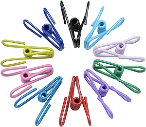 Photo 1 of 30 Pcs 2 Inch 10 Different Random Colors Chip Clips, PVC Coating High Elasticity Strength Clothes Pins, Food Clips and Bag Clips
