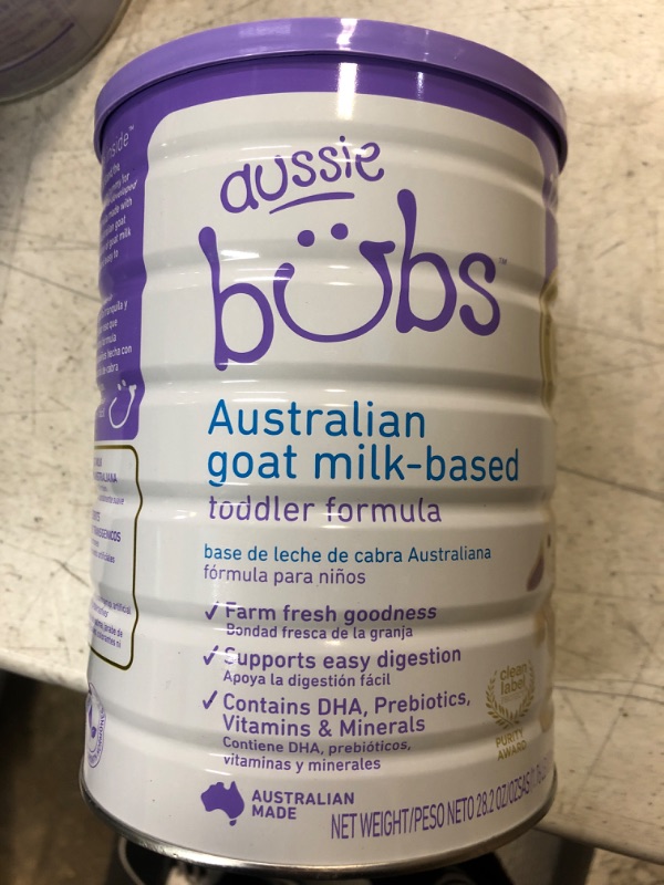 Photo 2 of Aussie Bubs Australian Goat Milk-Based Toddler Formula, For Kids 12-36 months, Made with Fresh Goat Milk, 28.2 oz ex. july 2024