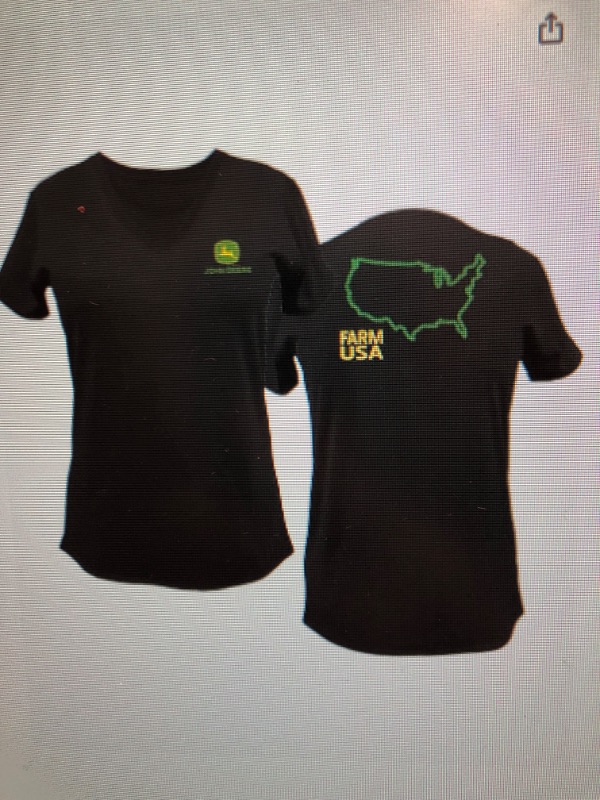 Photo 1 of John Deere USA and Canada Farm State Pride Ladies V Neck T-Shirt State Outline Graphic Tee size xl 